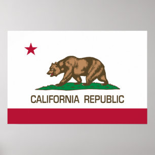 Poster République de Californie (drapeau d'État)
