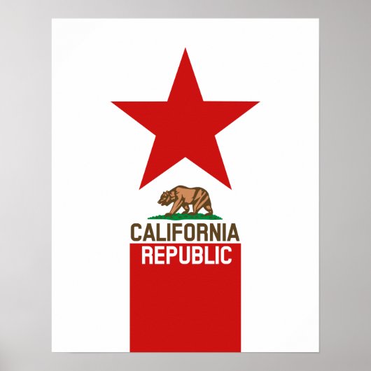 Poster RÉPUBLIQUE DE CALIFORNIE Étoile Drapeau (Devant)