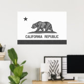 Poster République de Californie (Noir) (Bureau à domicile)