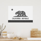 Poster République de Californie (Noir) (Cuisine)