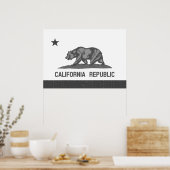 Poster République de Californie noire et blanche (drapeau (Cuisine)