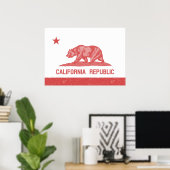 Poster République de Californie (Rouge) (Bureau à domicile)