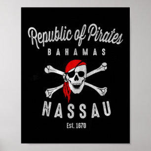 Poster République de pirates Nau Bahamas Été