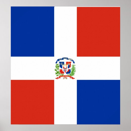 Poster République Dominicaine Drapeau de haute qualité (Devant)