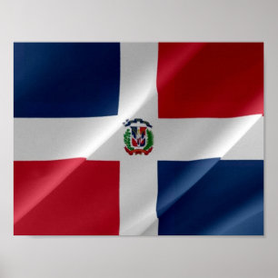 Poster République Dominicaine - Drapeau dominicain -