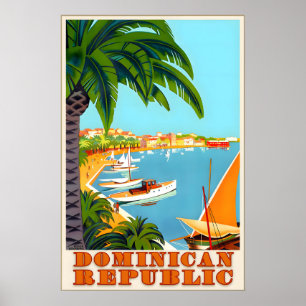 Poster République dominicaine Hispaniola mer des Caraïbes