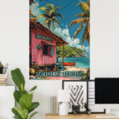 Poster République Dominicaine vintage (Bureau à domicile)