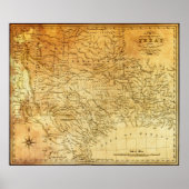 POSTER RÉPUBLIQUE DU TEXAS 1841 MAP (Devant)