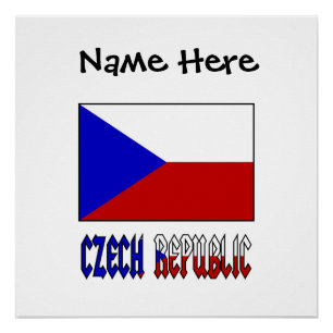 Poster République tchèque Drapeau tchèque Personnalisatio