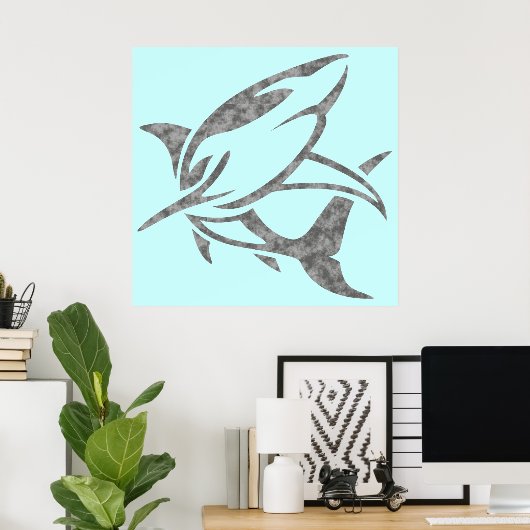 Poster Requin (Bureau à domicile)