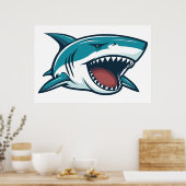 Poster Requin à bouche ouverte (Cuisine)