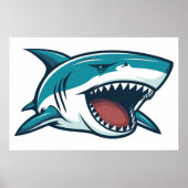 Poster Requin à bouche ouverte (Devant)