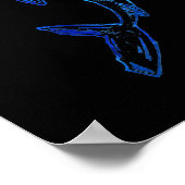 Poster Requin à marteau bleu (Coin)