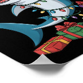 Poster requin à marteau Santa Hat Noël Funny Marine (Coin)