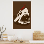 Poster Requin avec un projecteur laser Frickin' (Cuisine)