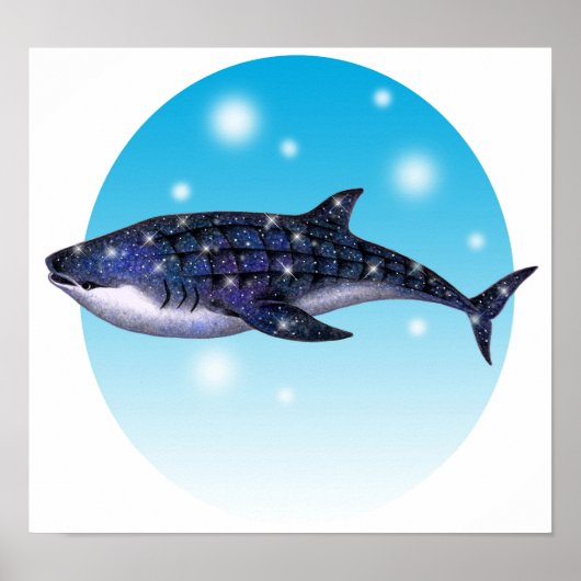 Poster Requin baleine orné d'étoiles. (Devant)