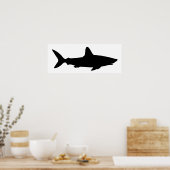 Poster Requin blanc et noir (Cuisine)