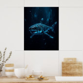 Poster Requin Blanc Géant Art de la Tranchée Abyssale (Cuisine)