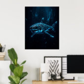Poster Requin Blanc Géant Art de la Tranchée Abyssale (Bureau à domicile)