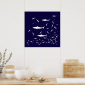Poster requin bleu (Cuisine)