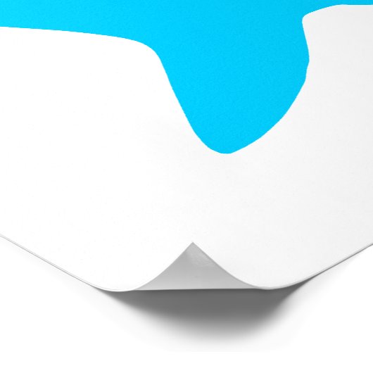 Poster Requin bleu blanc et aqua (Coin)