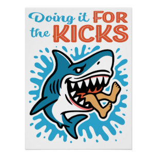 Poster Requin bleu cool pour des sensations fortes