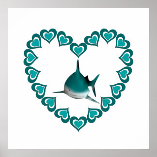 Poster Requin dans le coeur