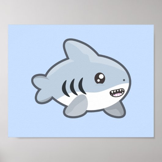Poster Requin de Kawaii (Devant)
