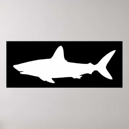 Poster Requin de natation noir et blanc (Devant)