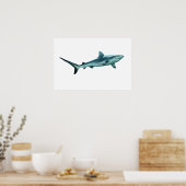 Poster Requin de récif - Design abstrait - Découpé d'une (Cuisine)