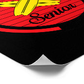 Poster Requin de surf mangeant une pizza pepperoni (Coin)
