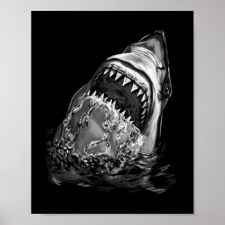 Poster Requin effrayant