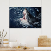Poster Requin élevé bouche ouverte (Cuisine)