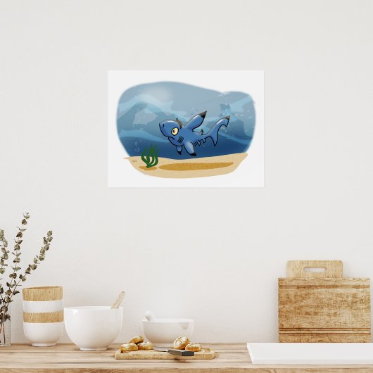 Poster Requin inquiet (Cuisine)