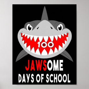 Poster Requin Jawesome 100 Jours École Cadeau Mignon Drôl