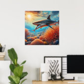 Poster Requin Majestic Parmi Le Corail (Bureau à domicile)