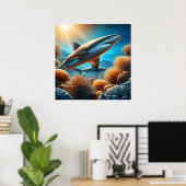 Poster Requin Majestic : Sous les vagues de l'océan (Bureau à domicile)
