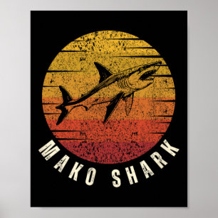 Poster Requin Mako pêche en haute mer Océan Requin Mako