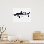 Poster requin Mako vintage (Cuisine)