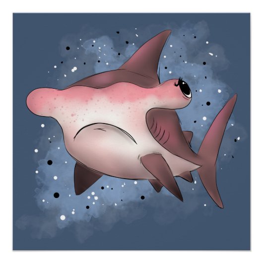 Poster Requin marteau grincheux (Devant)