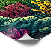 Poster Requin nageant dans les profondeurs océaniques (Coin)