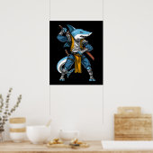 Poster Requin Ninja Samurai (Cuisine)