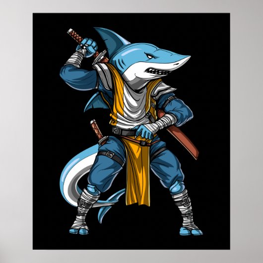 Poster Requin Ninja Samurai (Devant)