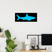 Poster Requin noir et aqua (Bureau à domicile)