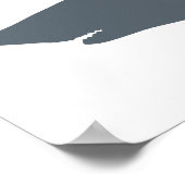 Poster Requin par temps orageux et blanc (Coin)