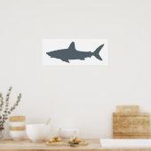 Poster Requin par temps orageux et blanc (Cuisine)