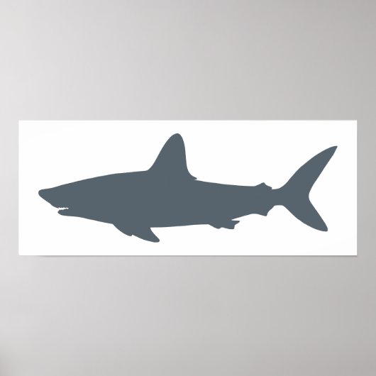 Poster Requin par temps orageux et blanc (Devant)