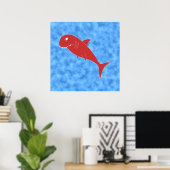 Poster Requin rouge. (Bureau à domicile)