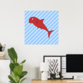 Poster Requin rouge. (Bureau à domicile)