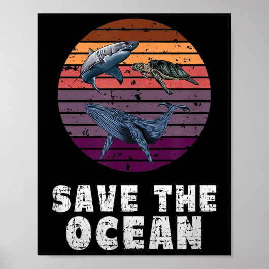 Poster Requin, Tortue de mer, Baleine, Protection De l'en (Devant)